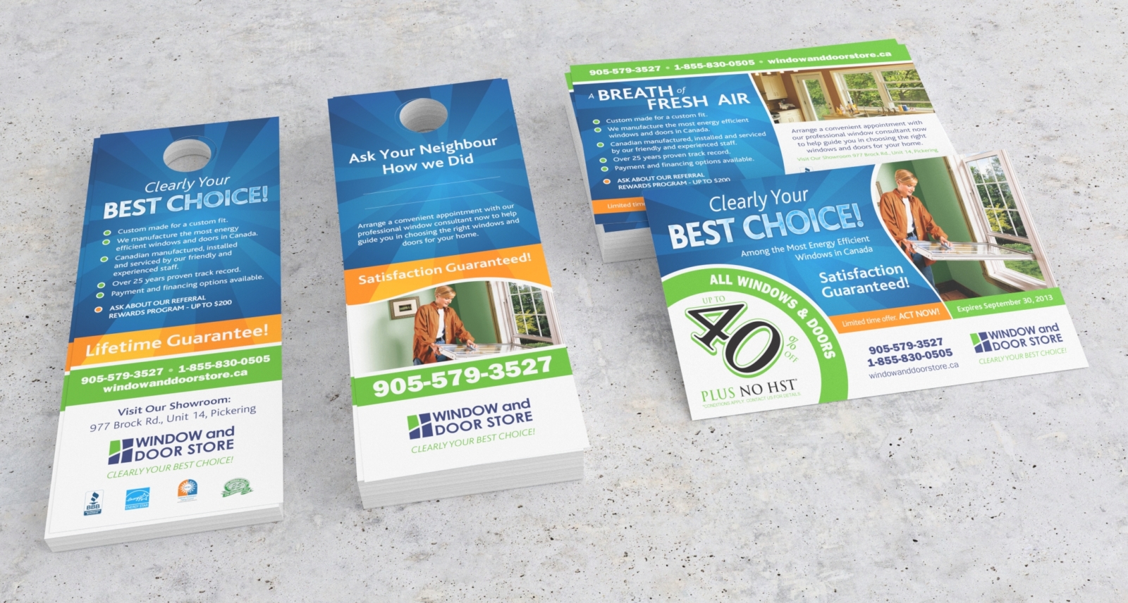 Postcards / Direct Mail & Door Hangers for the Window and Door Store